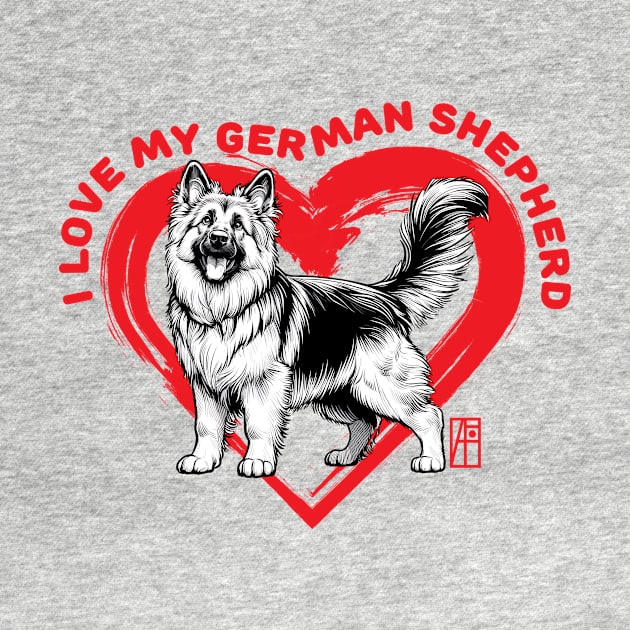 I Love My German Shepherd - I Love my dog - Trustworthy dog by ArtProjectShop